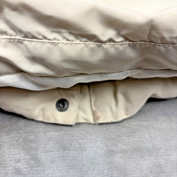 Brooks Brothers Jacket Womens Large Ivory Down Puffer Quilted Winter Hooded Coat - Picture 13 of 16